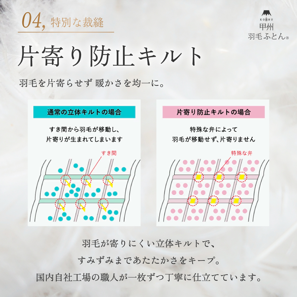 ととのう羽毛ふとんの特長4