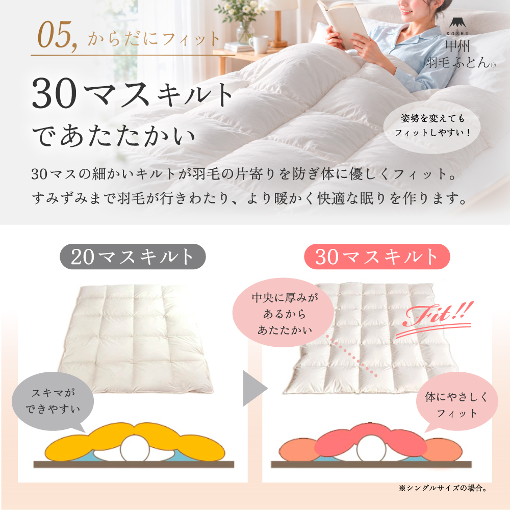 ととのう羽毛ふとんの特長5